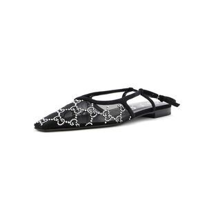 Gucci Black and Silver Embellished Flats